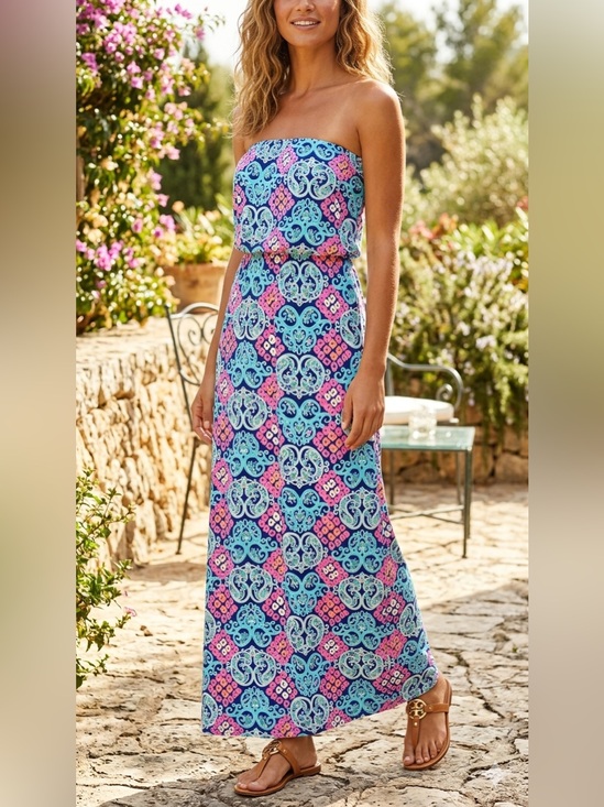 Lilly Pulitzer Dresses & Skirts - Lilly Pulitzer Marlisa Behind The Gate Strapless Maxi Dress Womens Size Large